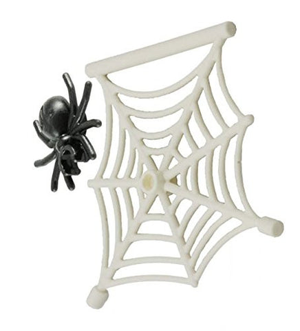 Lego Parts: Creepy Crawly Bundle Pack (1) White Hanging Spider Web & (1) Spider
