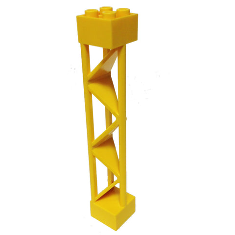 Lego Parts: Support 2 x 2 x 10 Girder Triangular Vertical - Type 1 - Solid Top, 3 Posts (Yellow)