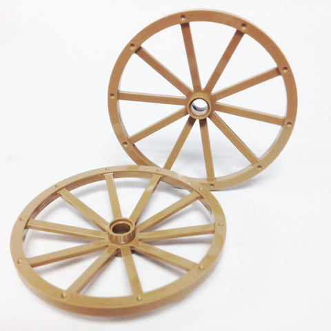 Lego Parts: Wagon Wheel - Giant 56mm Diameter (PACK of 2 - Dark Tan)