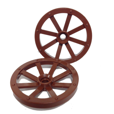 Lego Parts: Wheel Wagon Large (33mm Diameter) (PACK of 2 - Brown)