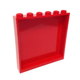 Lego Parts: Panel 1 x 6 x 5 (Red)