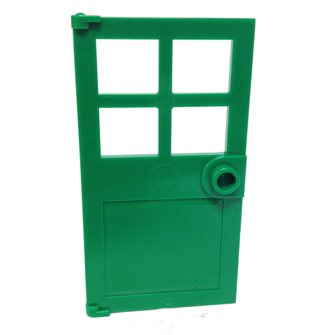 Lego Parts: Door 1 x 4 x 6 with 4 Panes and Stud Handle (Green)