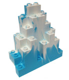 Lego Parts: Rock Panel Triangular (LURP) (Sky Blue - White Marbled Snow Pattern)