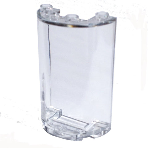 Lego Parts: Cylinder Half 2 x 4 x 5 with 1 x 2 Cutout (Transparent Clear)
