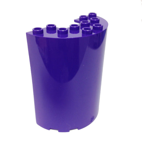 Lego Parts: Cylinder Half 3 x 6 x 6 with 1 x 2 Cutout (Dark Purple)