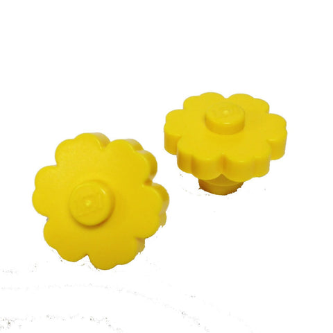 Lego Parts: Plant Flower 2 x 2 - Rounded Solid Stud (PACK of 2 Yellow Flowers)