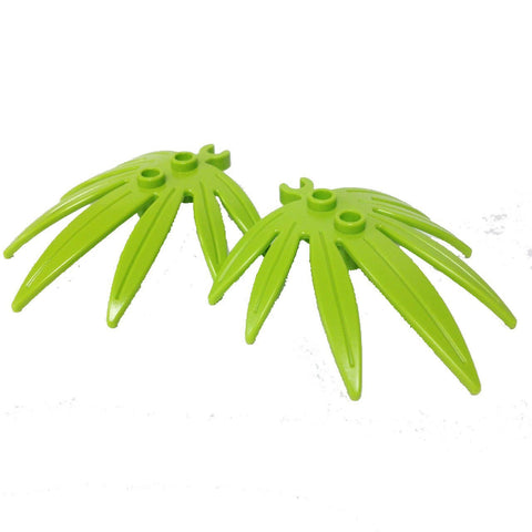 Lego Parts: Plant Leaves 6 x 5 Swordleaf with Clip (PACK of 2 - Lime Leaves)