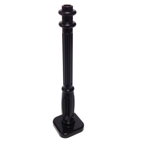 Lego Parts: Lamp Post, 2 x 2 x 7 with 4 Base Flutes (Black)