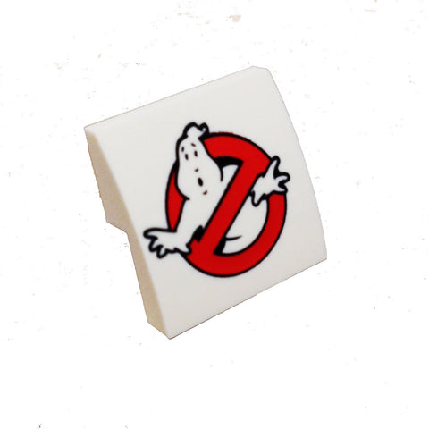 Lego Parts: Slope, Curved 2 x 2 No Studs with Ghostbusters Logo Pattern