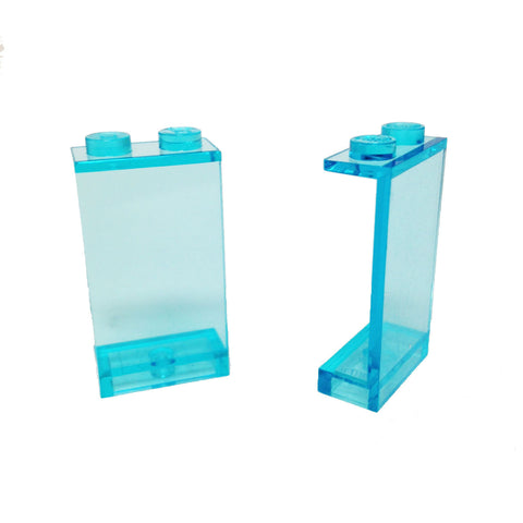 Lego Parts: Panel 1 x 2 x 3 - Solid Studs (PACK of 2 - Transparent Light Blue)