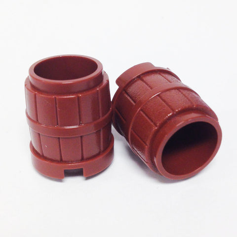 Lego Parts: Container, Barrel 2 x 2 x 2 (PACK of 2 - Reddish Brown)