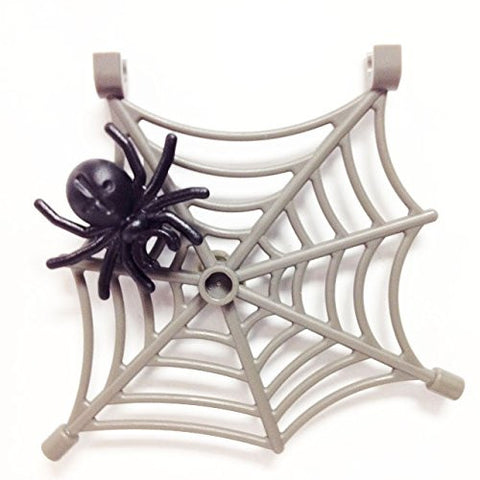 Lego Parts: Creepy Crawly Bundle Pack (1) DGray Hanging Spider Web & (1) Spider