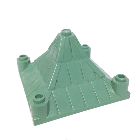 Lego Parts: Roof Piece 6 x 6 x 3 Peaked (Sand Green)