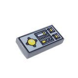 Lego Parts: Tile, Decorated 1 x 2 with Vehicle Control Panel Pattern (DBGray)