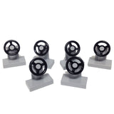 Lego Parts: Vehicle, Steering Stand 1 x 2 with Black Steering Wheel (PACK of 6 - LBGray)