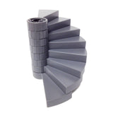 Lego Parts: Staircase Bundle - "(1) SUPPORT AXLE 1 x 1 x 5 1/3 - Black" "(8) SPIRAL STEPS - DBGray"