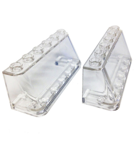 Lego Parts: Windscreen 2 x 6 x 2 (PACK of 2 - Transparent Clear)