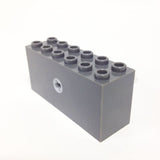 Lego Parts: Wind-Up Motor 2 x 6 x 2 1/3 with Raised Shaft Base - Long Axle (Dark Gray)