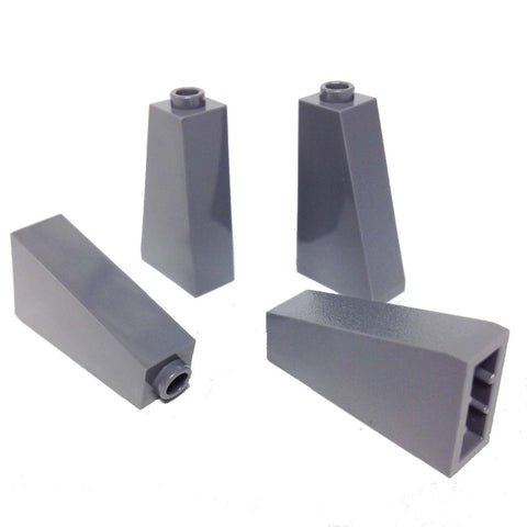 Lego Parts: Slope 75° 2 x 1 x 3 - Hollow Stud (PACK of 4 - DBGray)