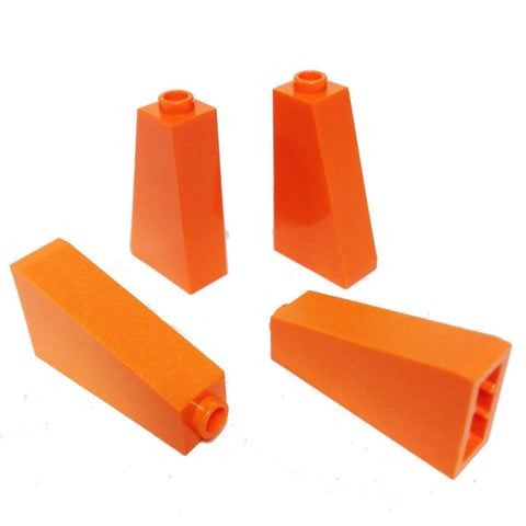 Lego Parts: Slope 75° 2 x 1 x 3 - Hollow Stud (PACK of 4 - Orange)