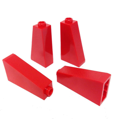 Lego Parts: Slope 75° 2 x 1 x 3 - Hollow Stud (PACK of 4 - Red)