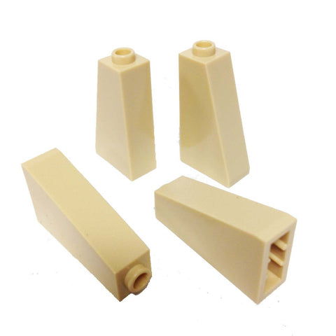 Lego Parts: Slope 75° 2 x 1 x 3 - Hollow Stud (PACK of 4 - Tan)