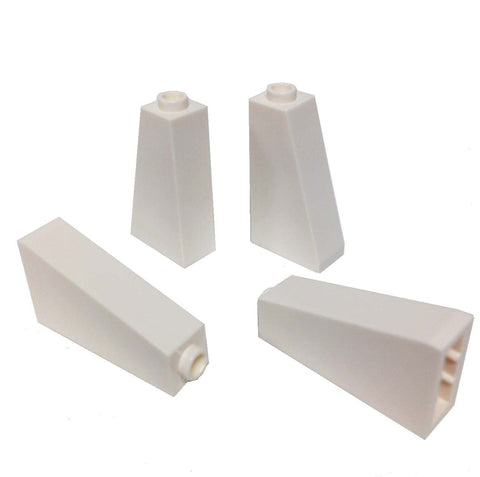 Lego Parts: Slope 75° 2 x 1 x 3 - Hollow Stud (PACK of 4 - White)