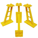 Lego Parts: Support 2 x 4 x 5 Stanchion Inclined, 5mm wide posts (PACK of 4 - Yellow)