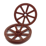 Lego Parts: Wheel Wagon Large (33mm Diameter) (PACK of 2 - Brown)