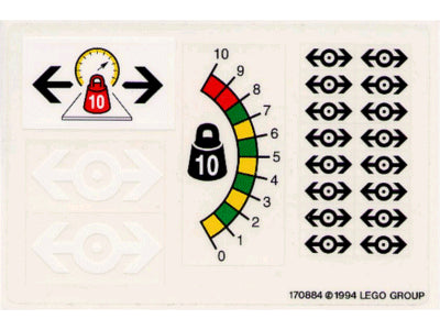 Lego® 9v Train Set #4565 "Freight and Crane Railway" Sticker Sheet