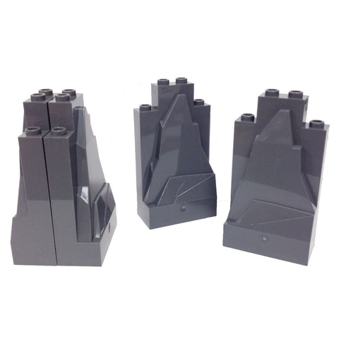 Lego Parts: Rock Panel 2 x 4 x 6 (PACK of 4 - DBGray)