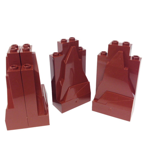 Lego Parts: Rock Panel 2 x 4 x 6 (PACK of 4 - Reddish Brown)