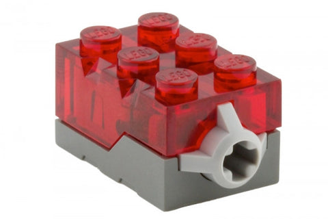 Lego Parts: Electric, Light Brick 2 x 3 x 1 1/3 Red LED Light (Trans. Red)