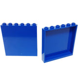 Lego Parts: Panel 1 x 6 x 5 (PACK of 2 - Blue)
