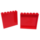 Lego Parts: Panel 1 x 6 x 5 (PACK of 2 - Red)