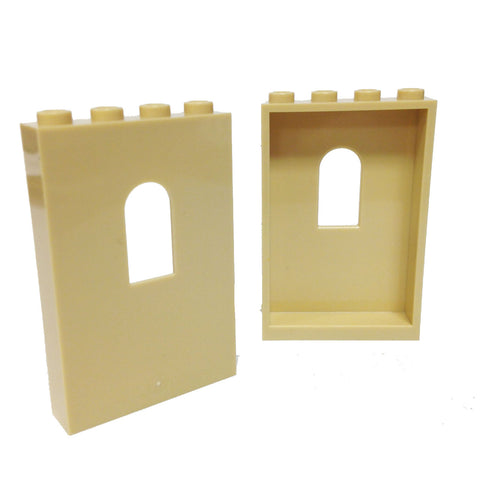 Lego Parts: Panel 1 x 4 x 5 with Window (PACK of 2 - Tan)