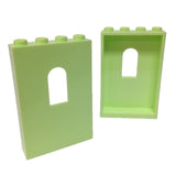 Lego Parts: Panel 1 x 4 x 5 with Window (PACK of 2 - Yellowish Green)