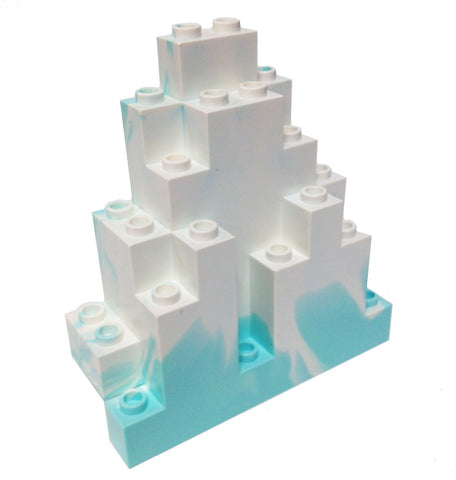 Lego Parts: Rock Panel Triangular (LURP) (Aqua - White Marbled Snow Pattern)
