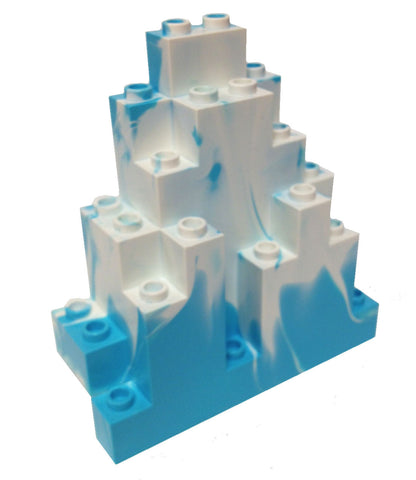 Lego Parts: Rock Panel Triangular (LURP) (Sky Blue - White Marbled Snow Pattern)
