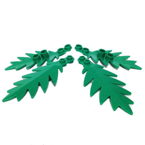 Lego Parts: Plant, Tree Palm Leaf Small 8 x 3 (PACK of 4 - Green Leaves)