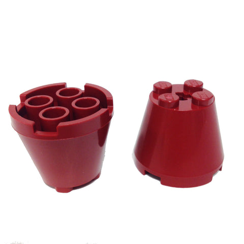 Lego Parts: Cone 3 x 3 x 2 (PACK of 2 - Dark Red)