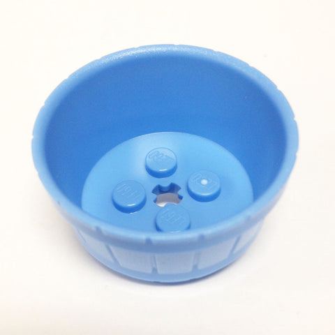 Lego Parts: Container, Barrel Half Large with Axle Hole (Medium Blue)