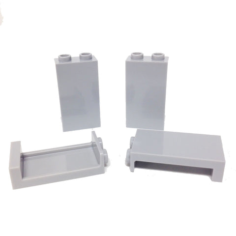 Lego Parts: Panel 1 x 2 x 3 with Side Supports - Hollow Studs (PACK of 4 - LBGray)