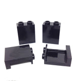 Lego Parts: Panel 1 x 2 x 2 with Side Supports - Hollow Studs (PACK of 4 - Black)