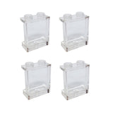Lego Parts: Panel 1 x 2 x 2 with Side Supports - Hollow Studs (PACK of 4 - Transparent Clear)