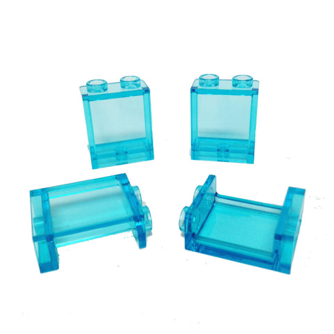 Lego Parts: Panel 1 x 2 x 2 with Side Supports - Hollow Studs (PACK of 4 - Transparent Light Blue)
