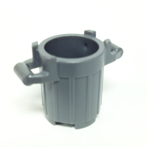 Lego Parts: Trash Can Container with 4 Cover Holder Tabs (DBGray)