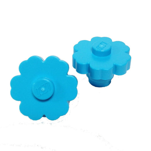 Lego Parts: Plant Flower 2 x 2 - Rounded Solid Stud (PACK of 2 Medium Azure Flowers)