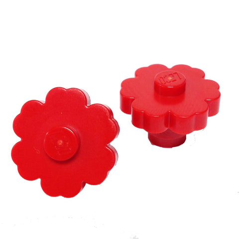 Lego Parts: Plant Flower 2 x 2 - Rounded Solid Stud (PACK of 2 - Red)