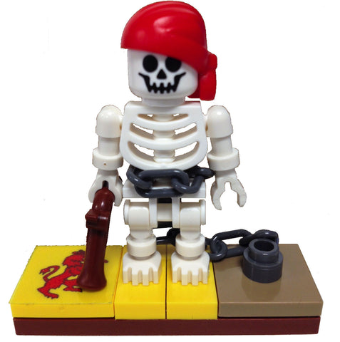 MinifigurePacks: Lego® Pirates Bundle "(1) CAPTURED PIRATE SKELETON" "(1) FIGURE DISPLAY BASE" "(2) FIGURE ACCESSORIES"